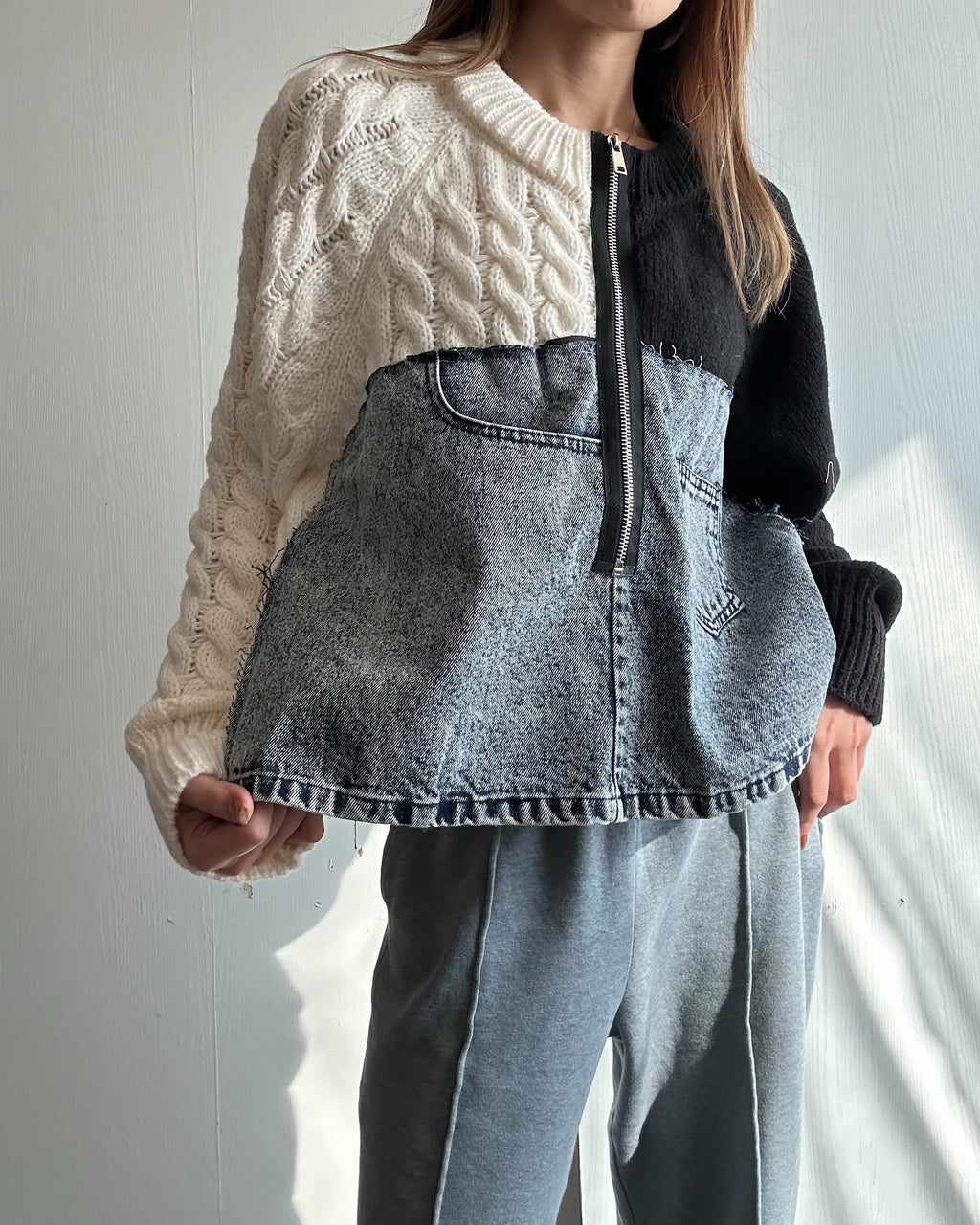 リメイクライク ケーブルニット