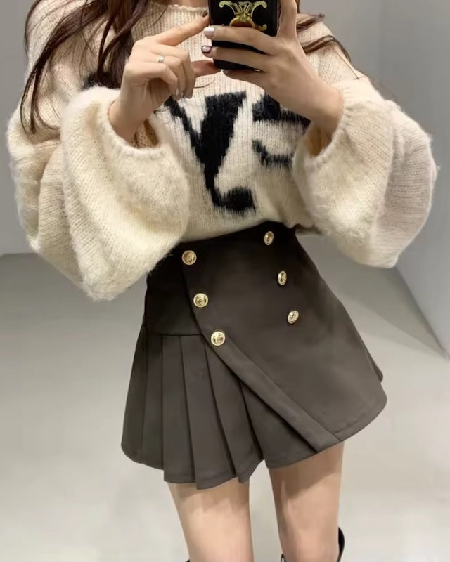 ロゴインターシャニットプルオーバー