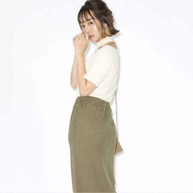 アシメ肩あきリブ