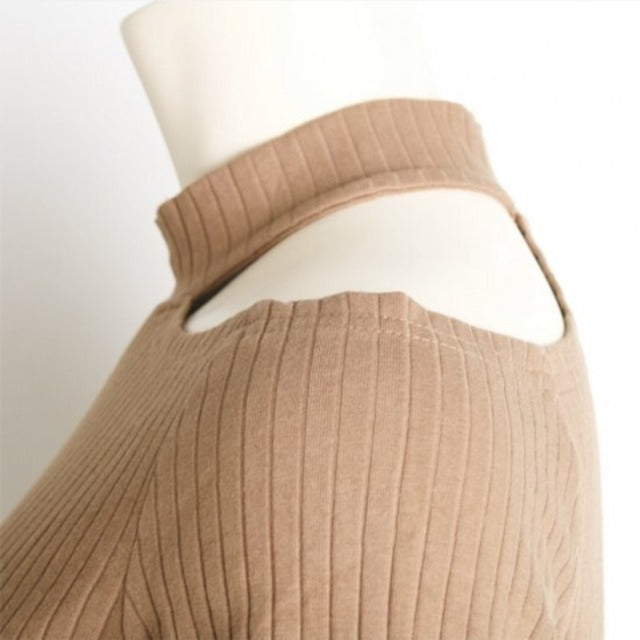 アシメ肩あきリブ