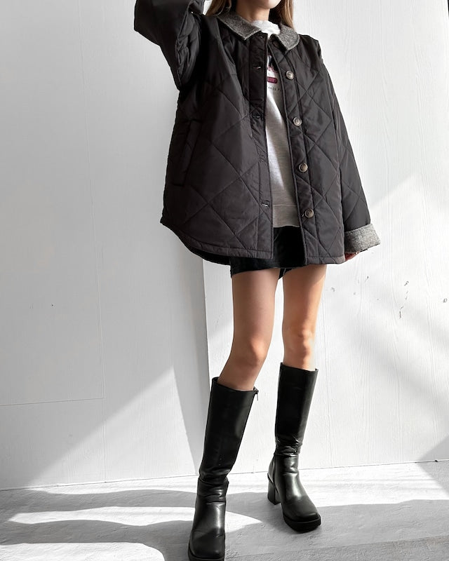 ステンカラー コート キルティング ジャケット