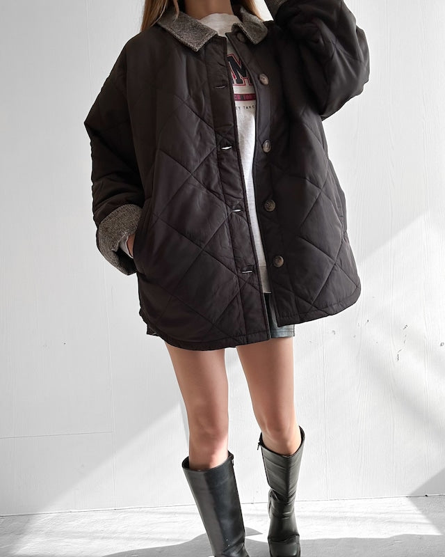 ステンカラー コート キルティング ジャケット