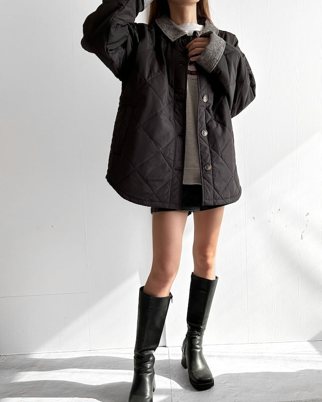 ステンカラー コート キルティング ジャケット