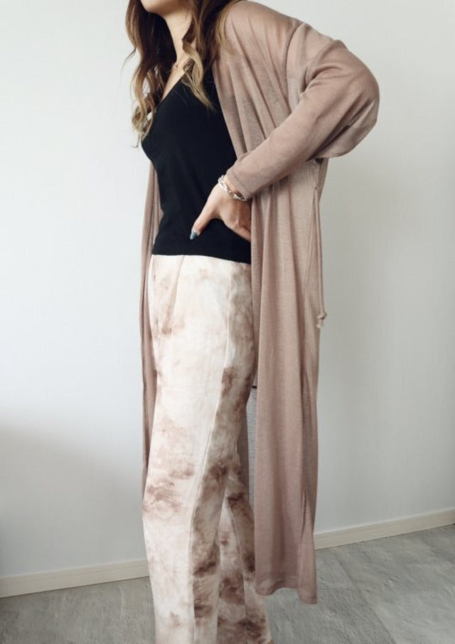 シアーニットソーロングカーディガン