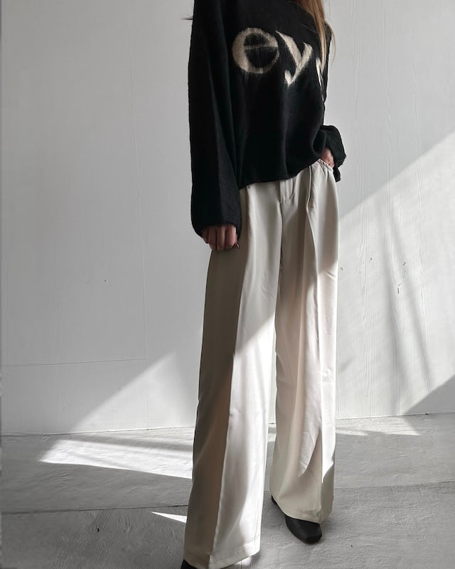 タックデザインワイドパンツ