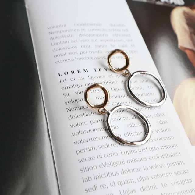 ミックスカラーサークルピアス