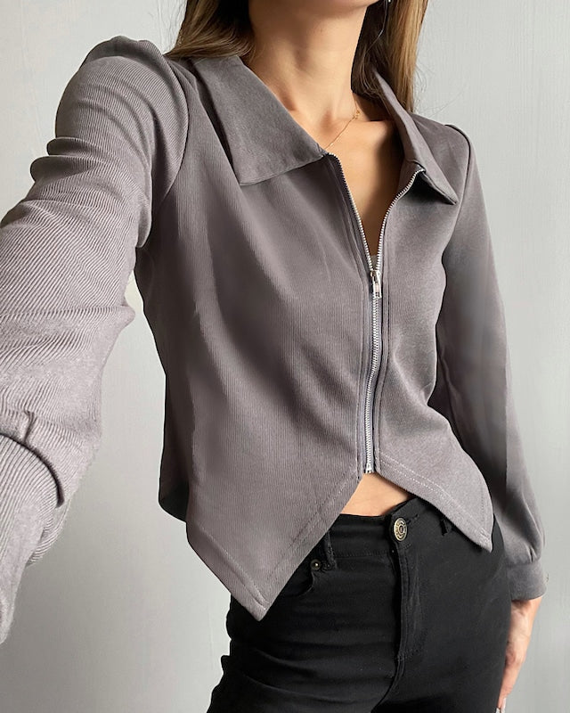 VカットZIPポロT