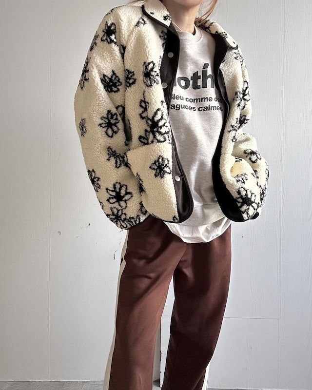 リバーシブルフラワーシェルパジャケット