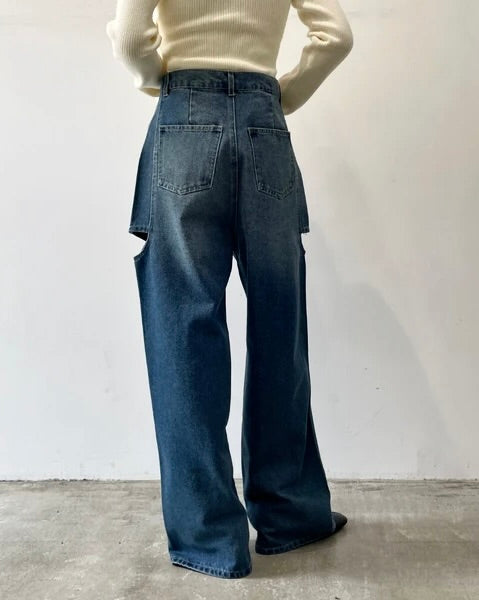 デニムサイドカットパンツ