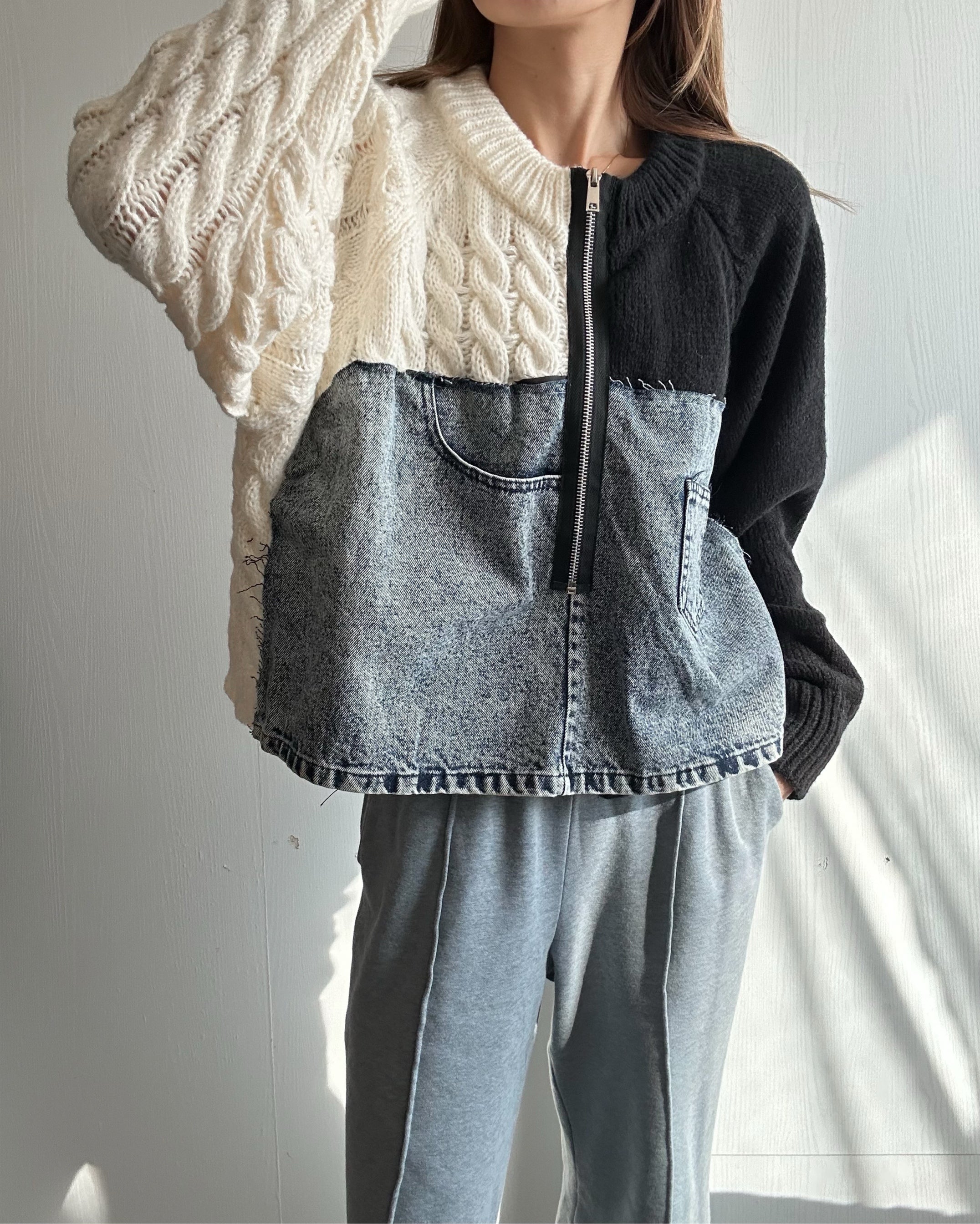 リメイクライク ケーブルニット