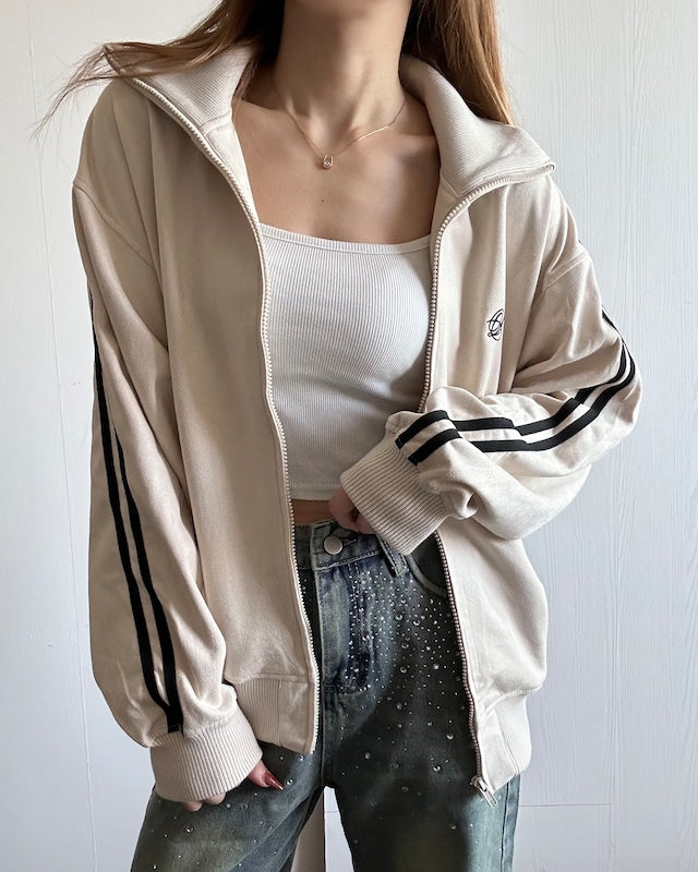 スエードポンチトラックジャケット