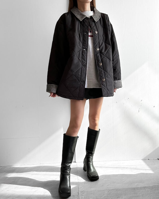 ステンカラー コート キルティング ジャケット