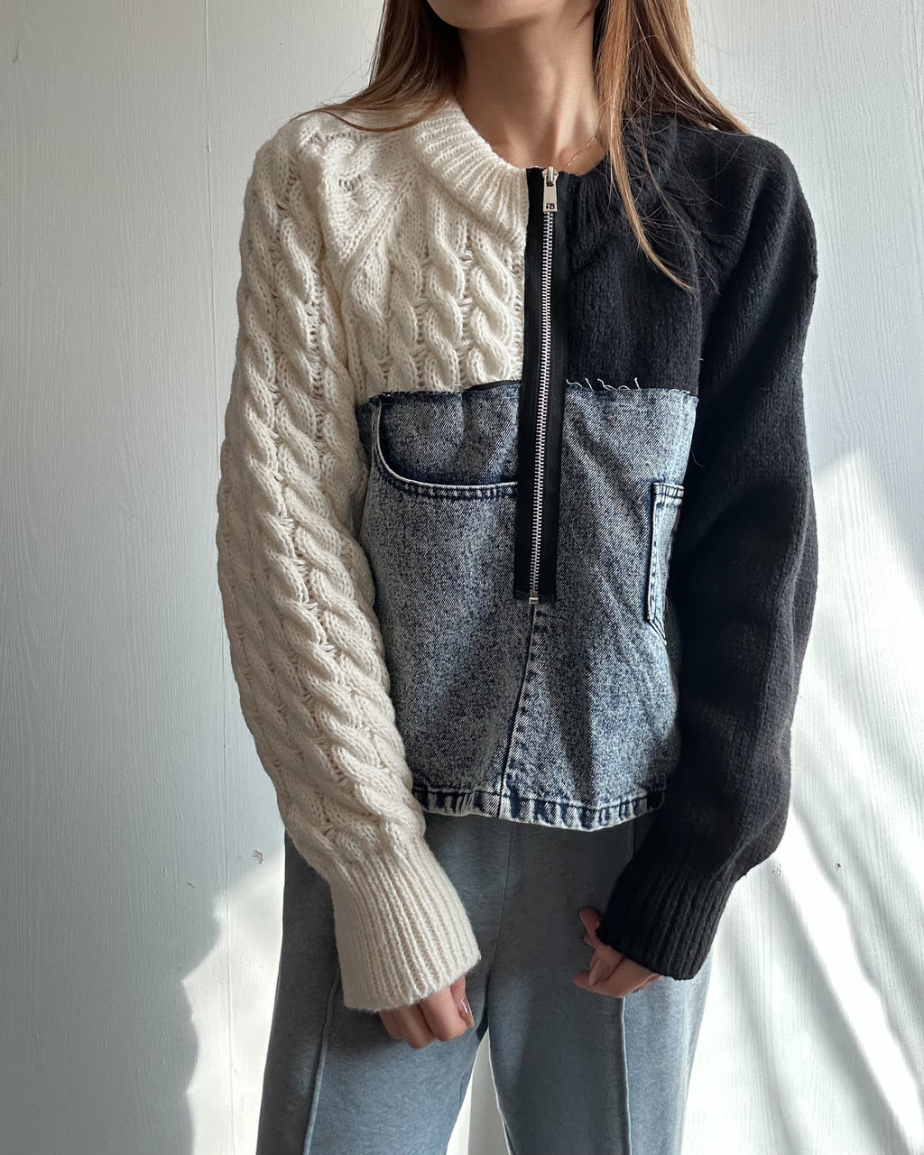 リメイクライク ケーブルニット