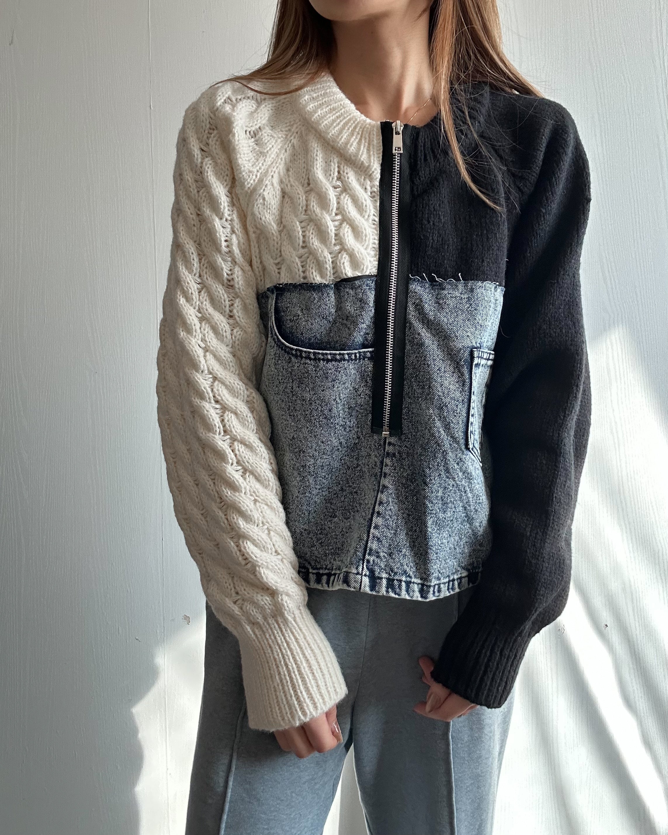 リメイクライク ケーブルニット