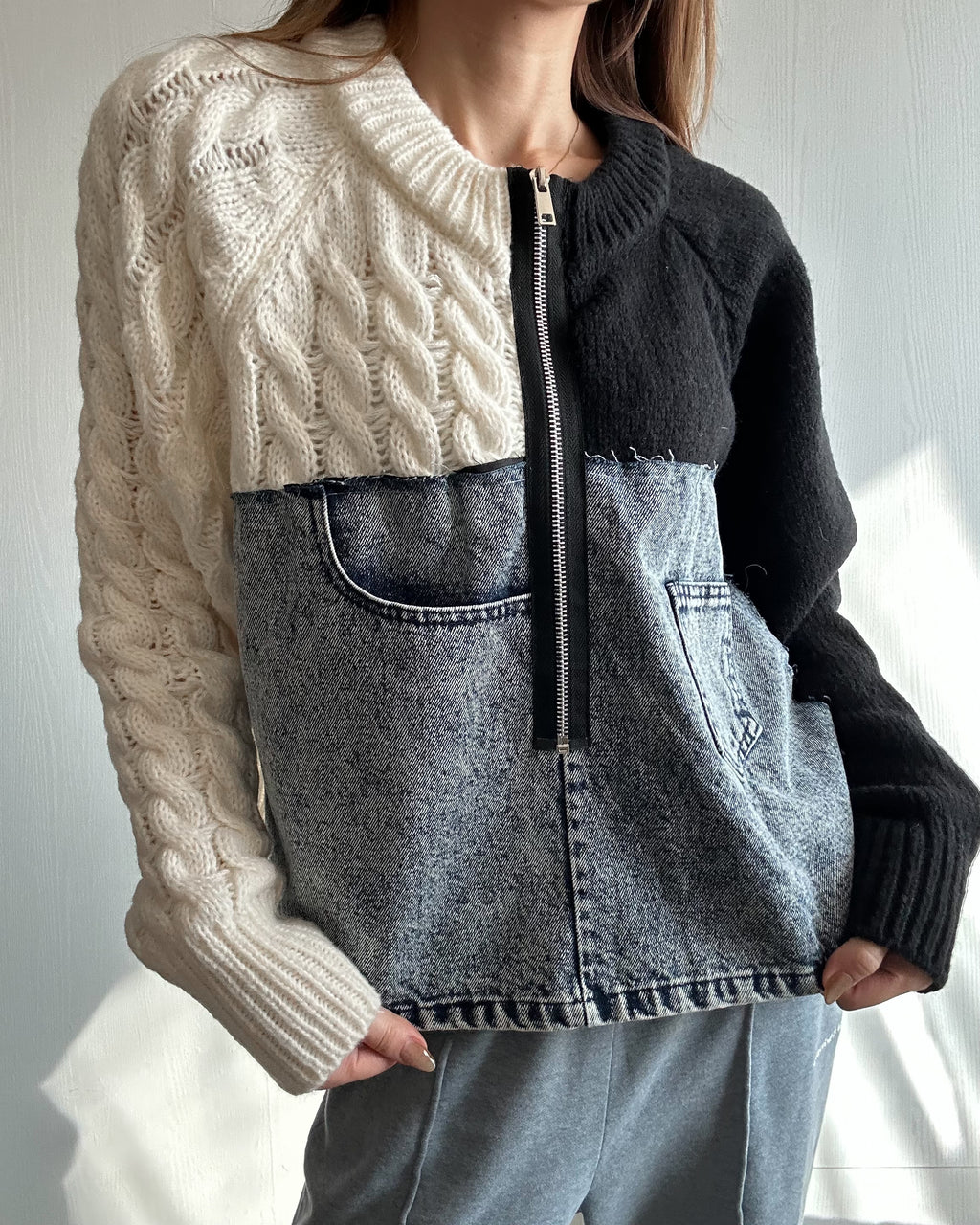 リメイクライク ケーブルニット