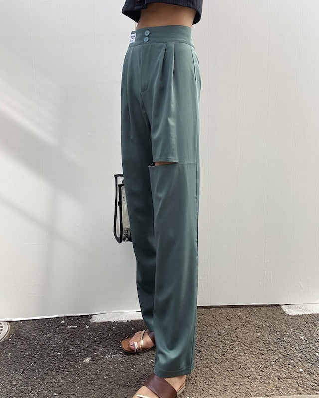 ハイウエストカラーパンツ