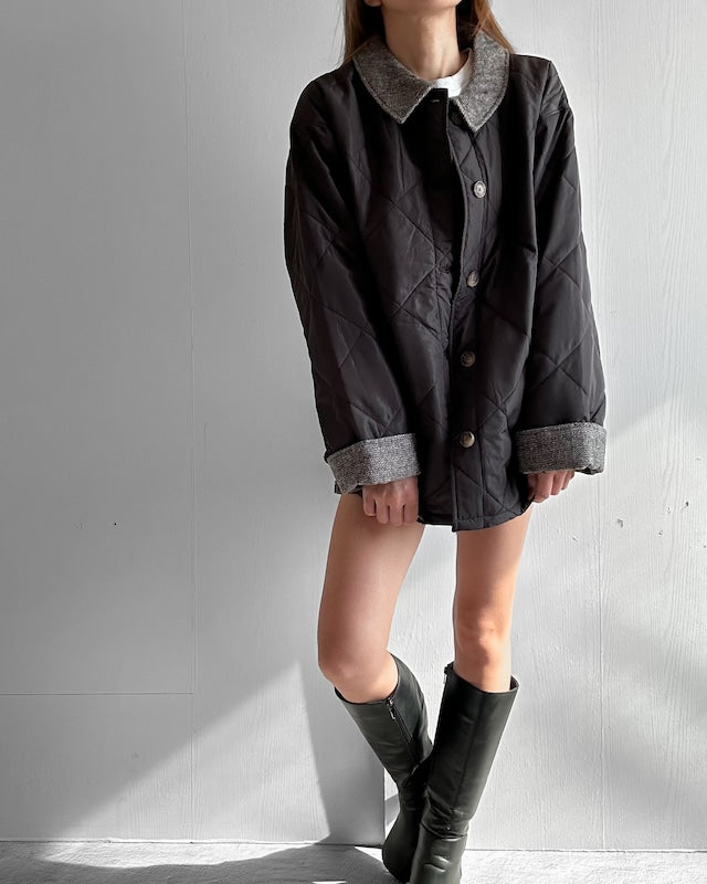 ステンカラー コート キルティング ジャケット