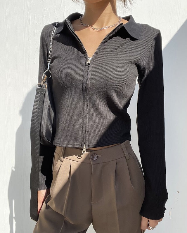 両開きジッパーリブ