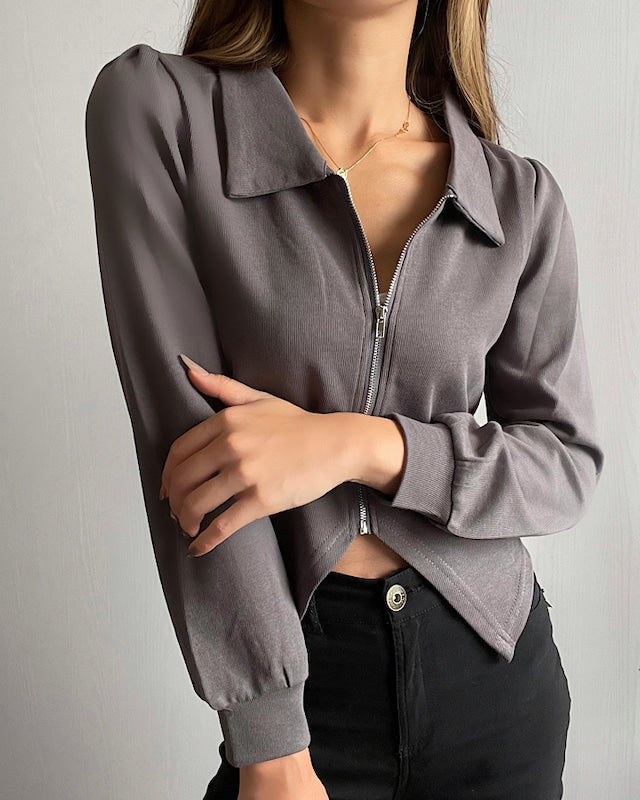 VカットZIPポロT