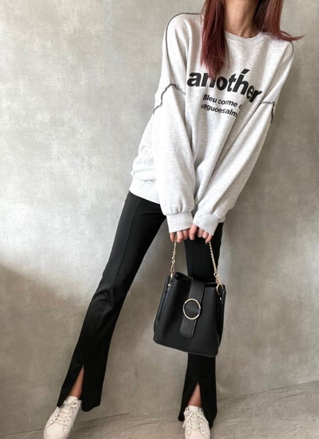 ジッパーフレア美脚パンツ