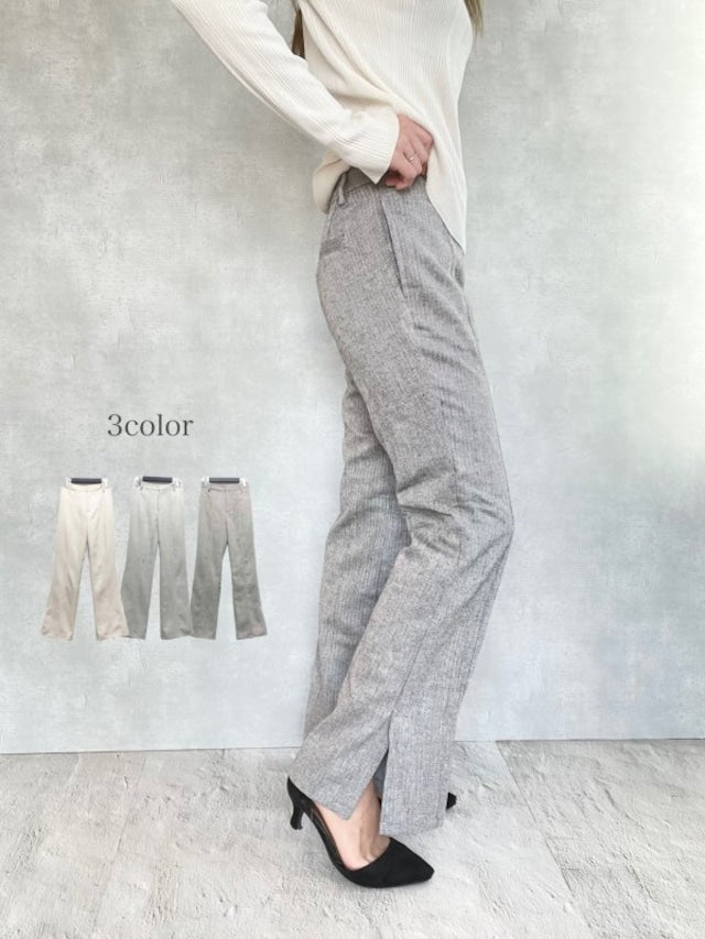 ヘリンボンフレアパンツ