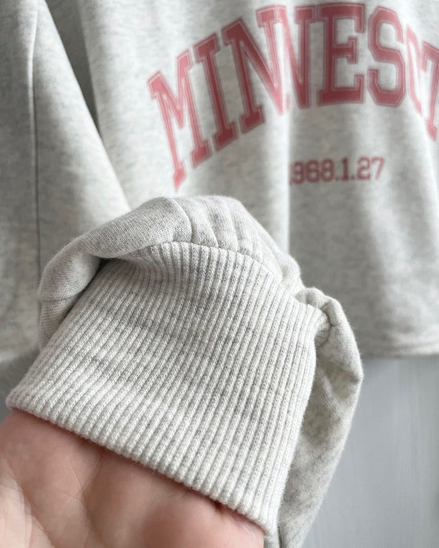 カレッジロゴクロップドプルオーバー