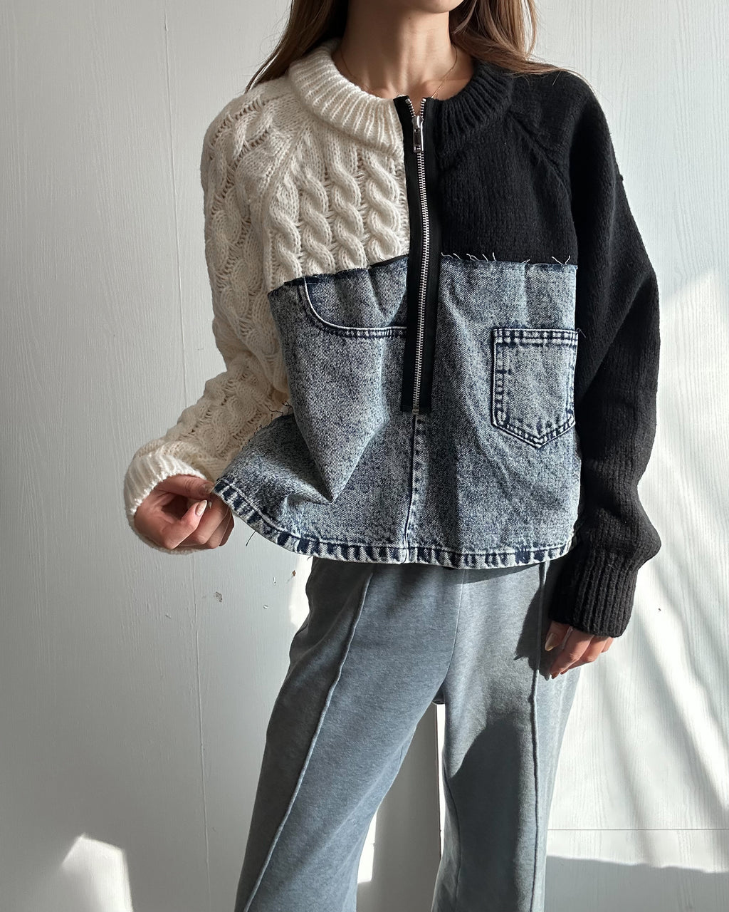 リメイクライク ケーブルニット