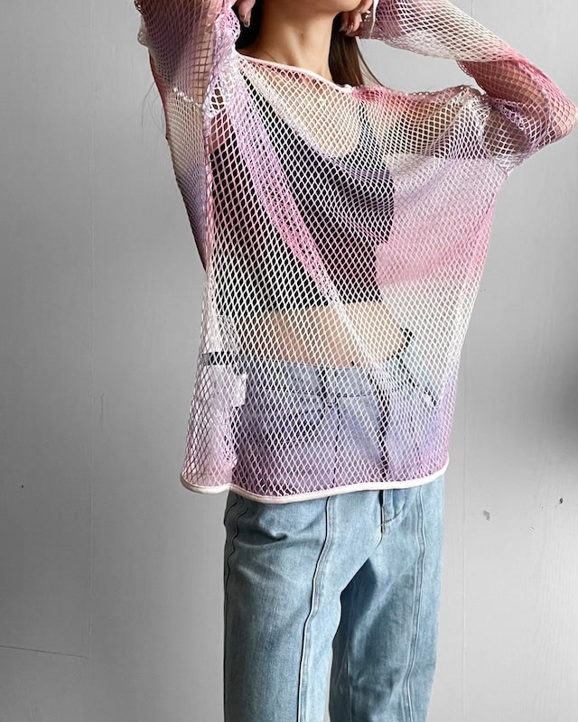 グラデーションフィッシュネットプルオーバー