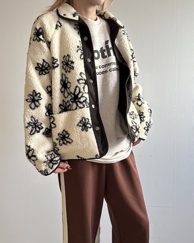 リバーシブルフラワーシェルパジャケット