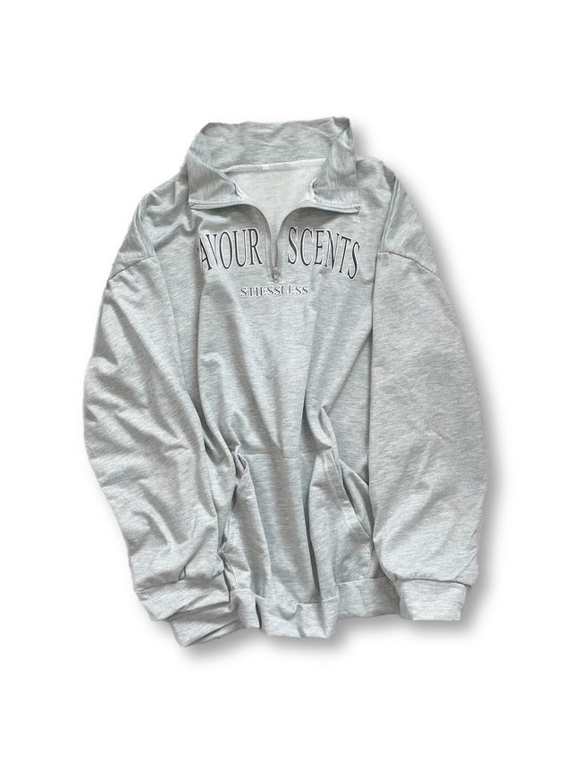 ハーフジッププルオーバー