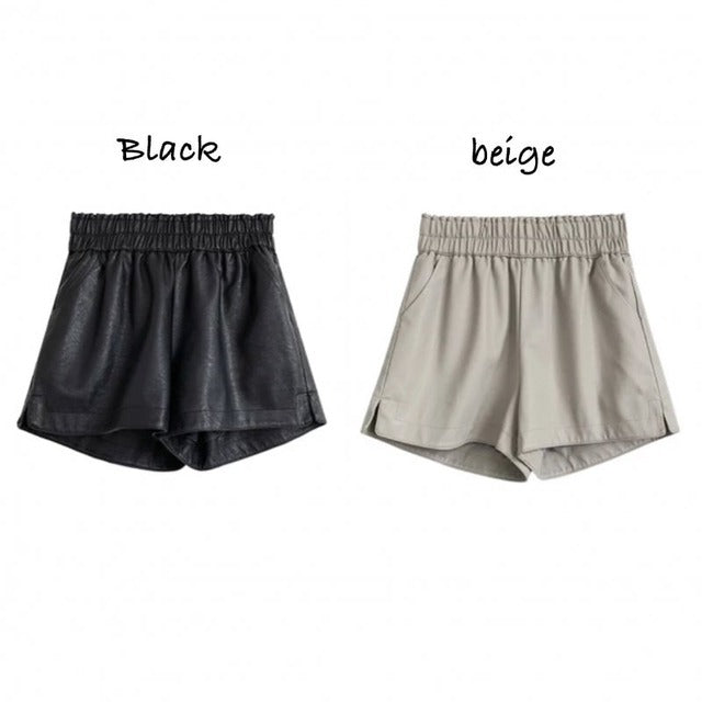 レザーショートパンツ