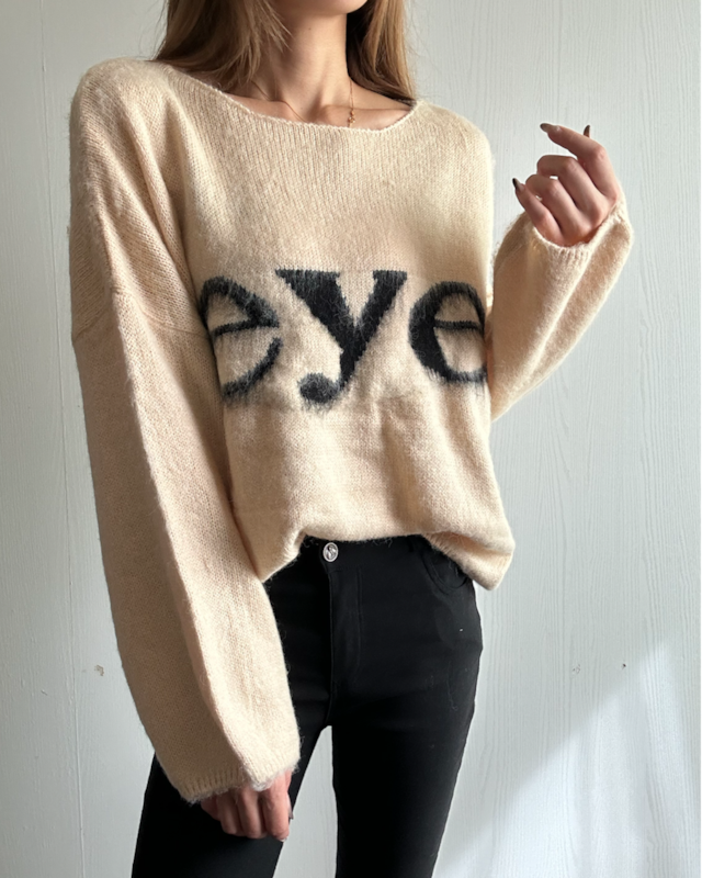 ロゴインターシャニットプルオーバー