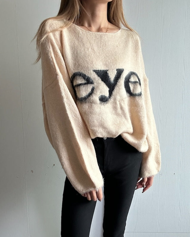 ロゴインターシャニットプルオーバー