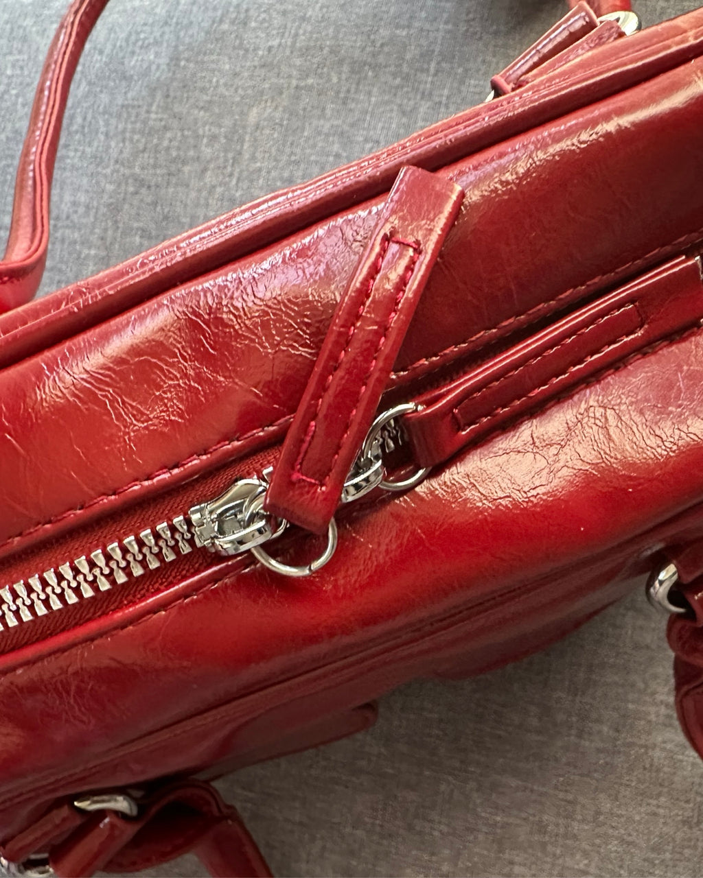 ダブルポケット ロングハンドバッグ