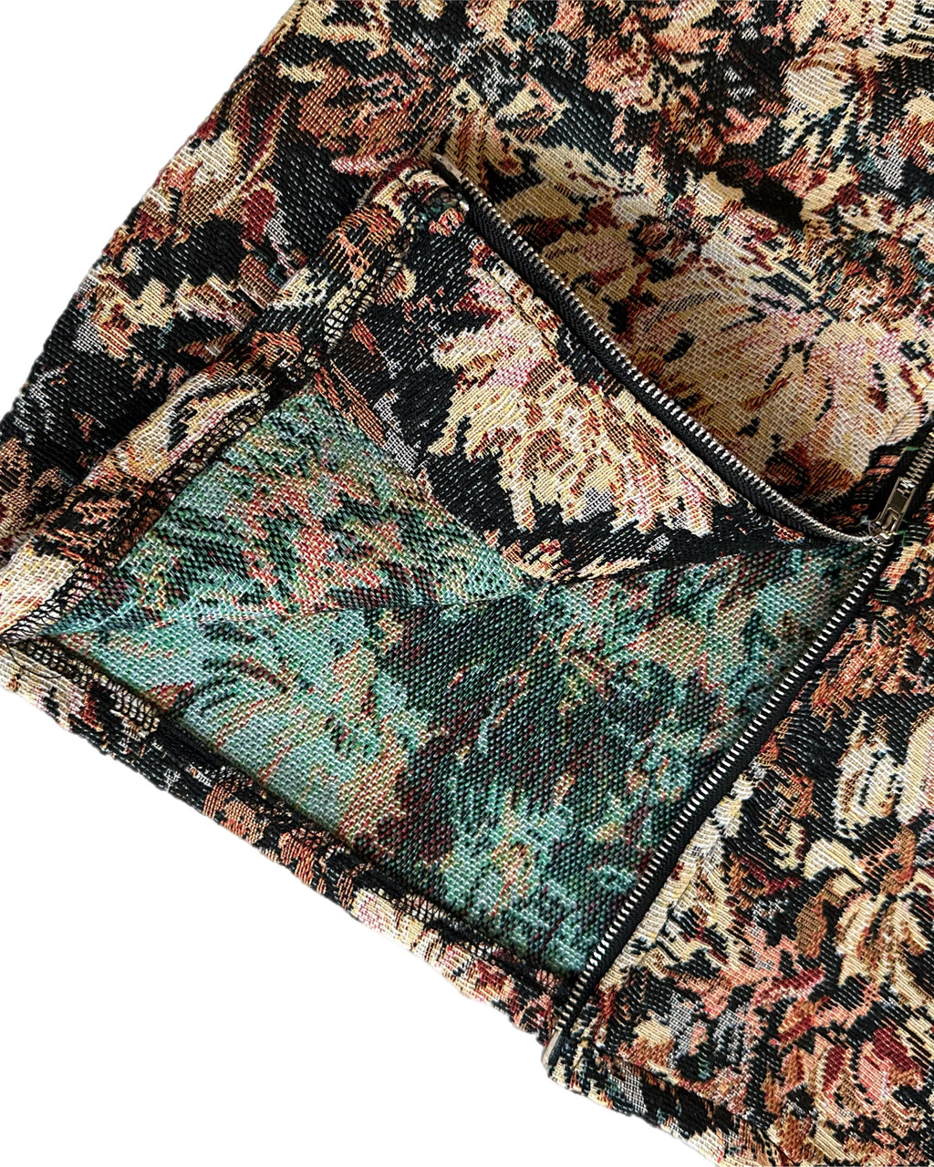 ヴィンテージフラワー ジップアップロングスカート