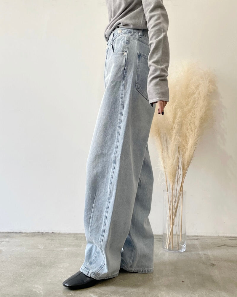 デニムアシメカーブパンツ