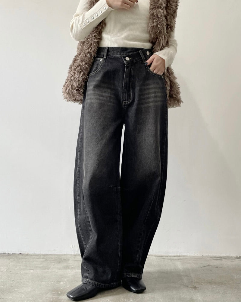 デニムアシメカーブパンツ