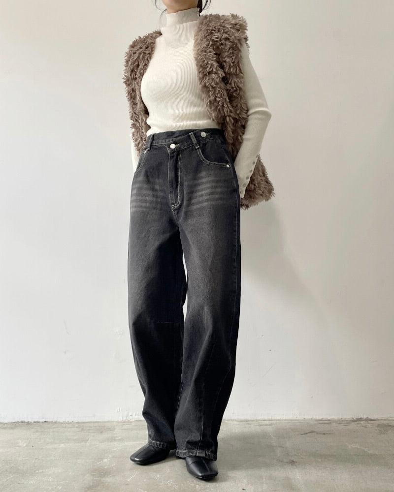 デニムアシメカーブパンツ