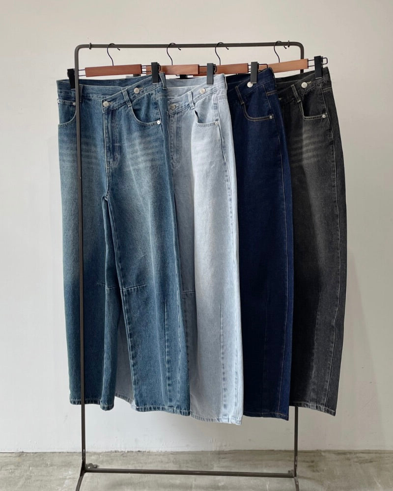 デニムアシメカーブパンツ
