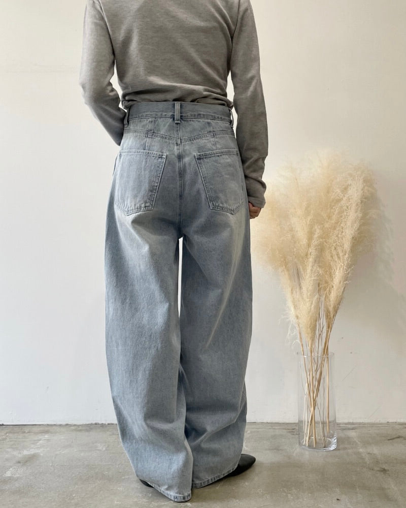 デニムアシメカーブパンツ