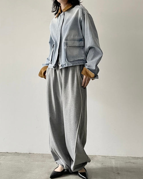 デニムショートカバーオール