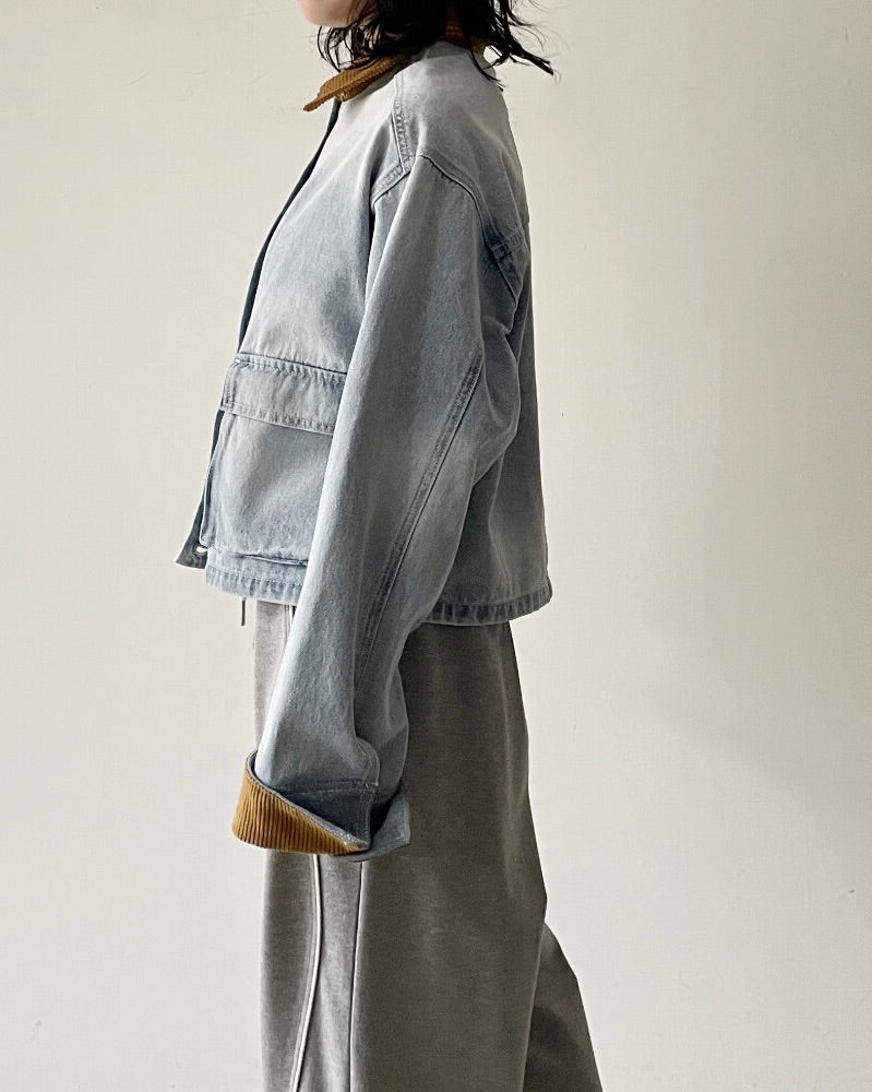 デニムショートカバーオール