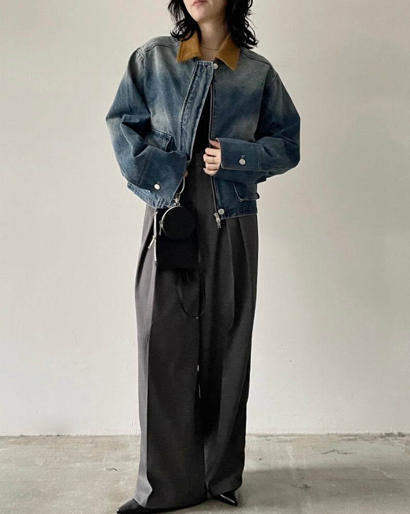 デニムショートカバーオール