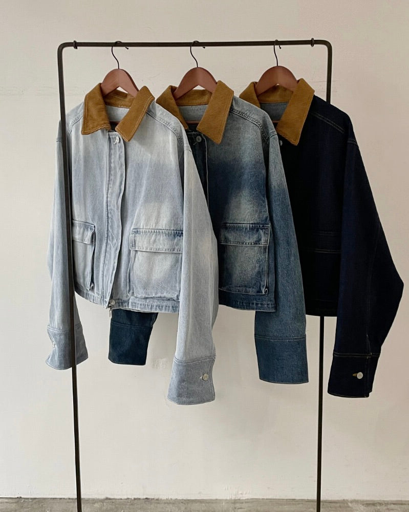 デニムショートカバーオール