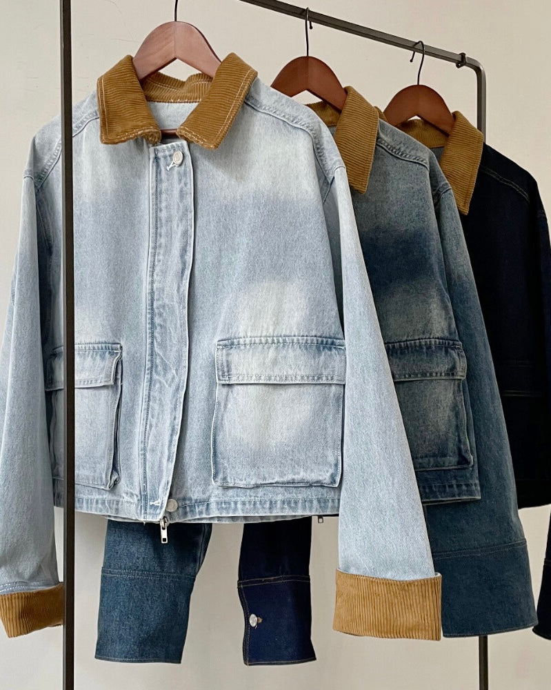 デニムショートカバーオール