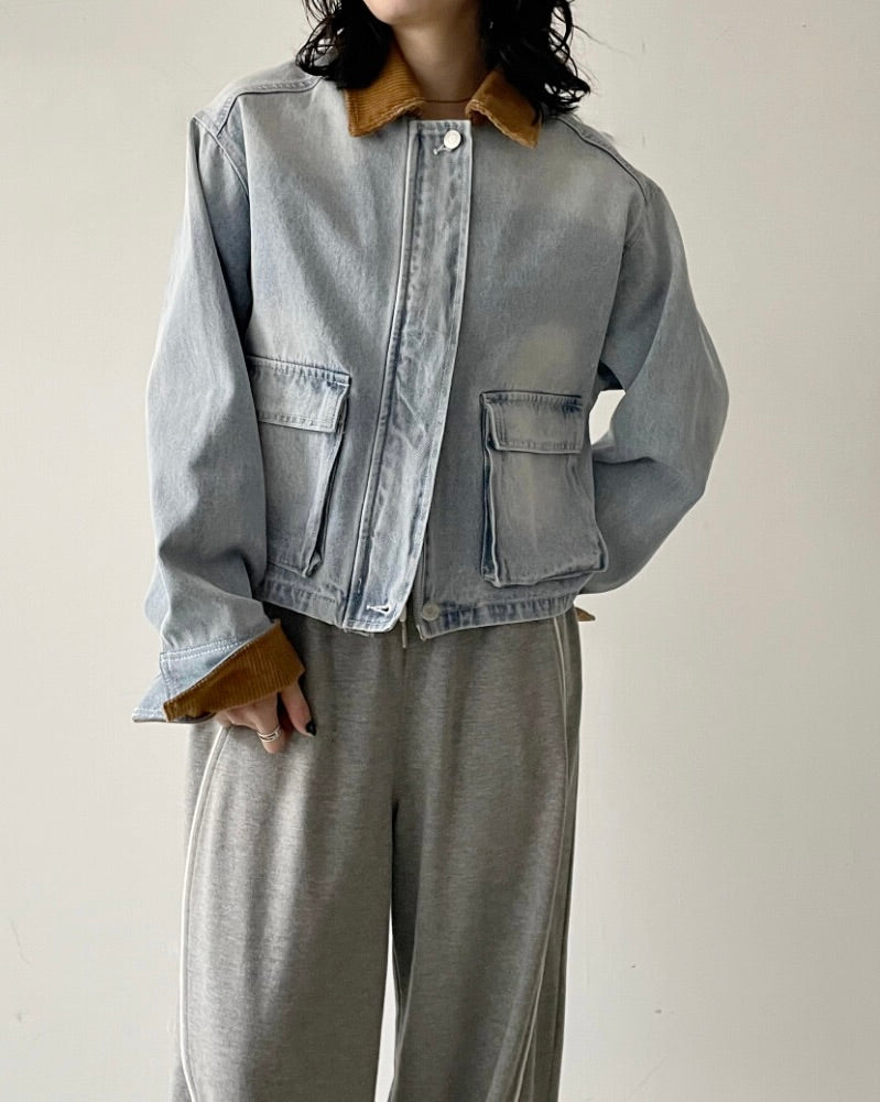 デニムショートカバーオール