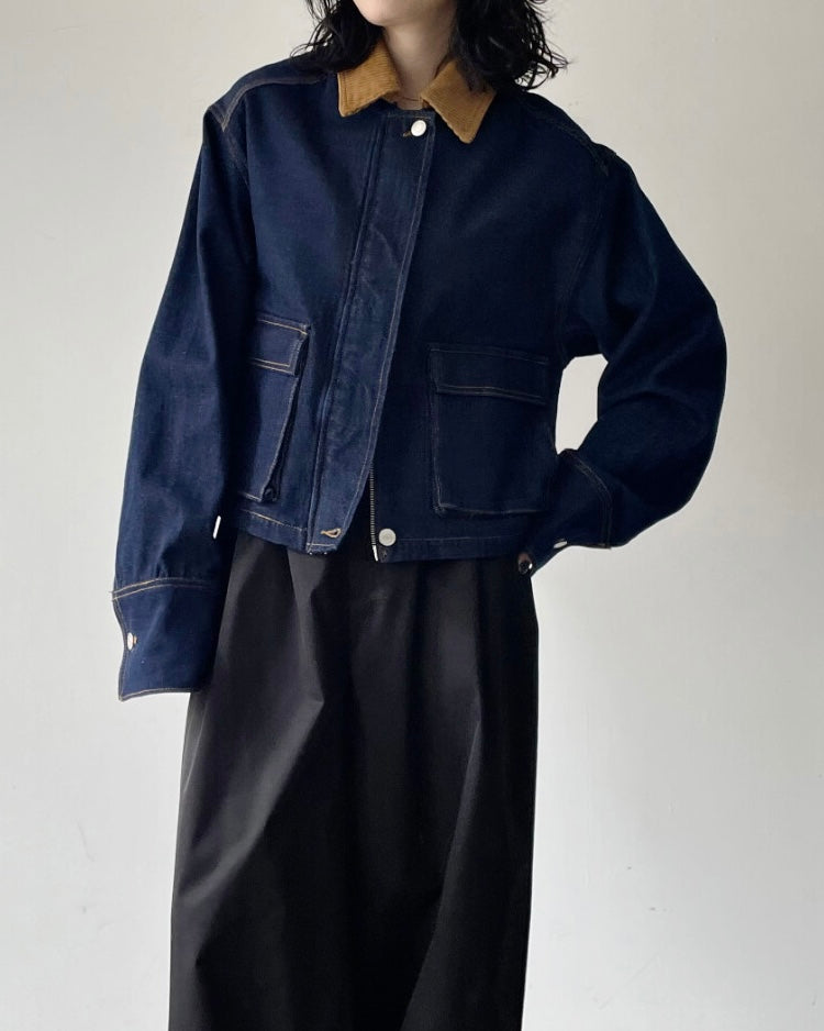 デニムショートカバーオール