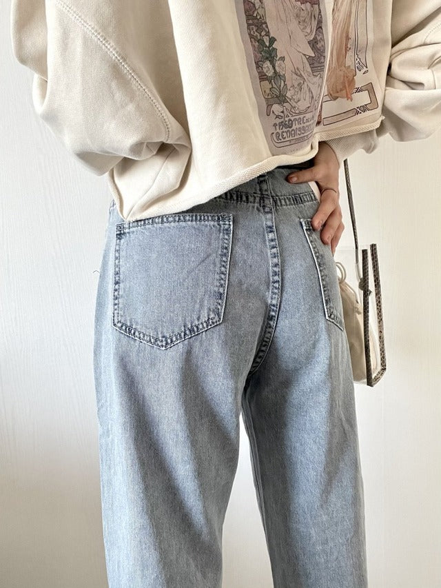 ハイウエストダメージデニム