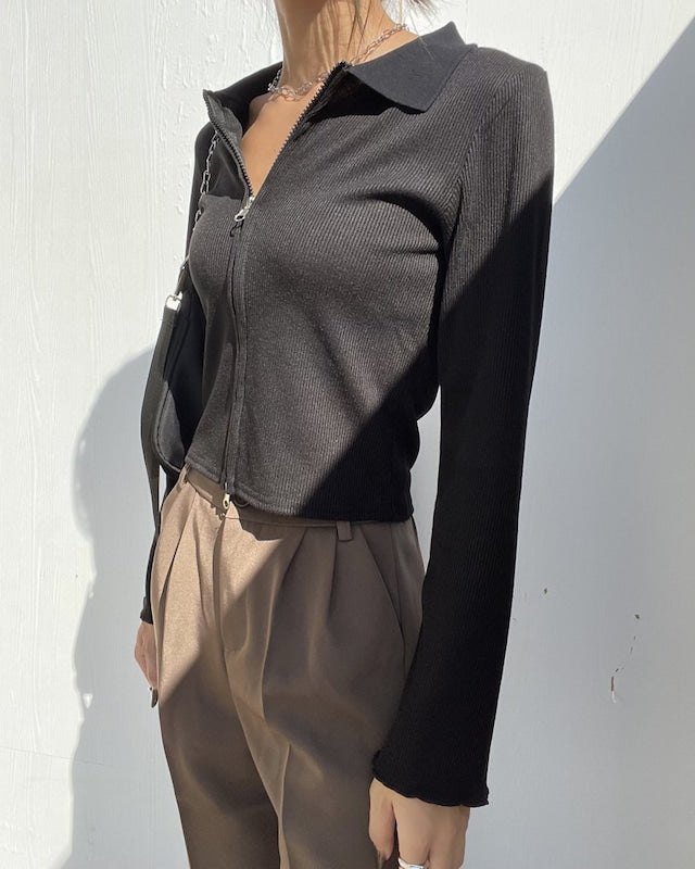 両開きジッパーリブ