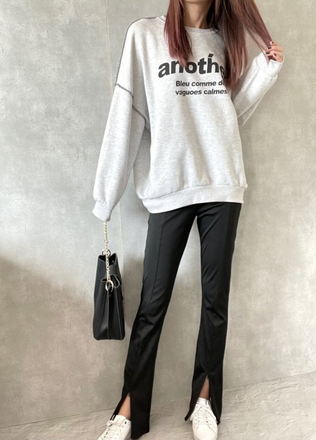 ジッパーフレア美脚パンツ